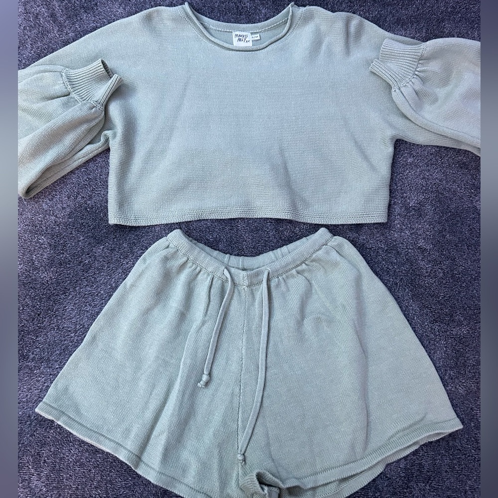 Green princess poly sweater set